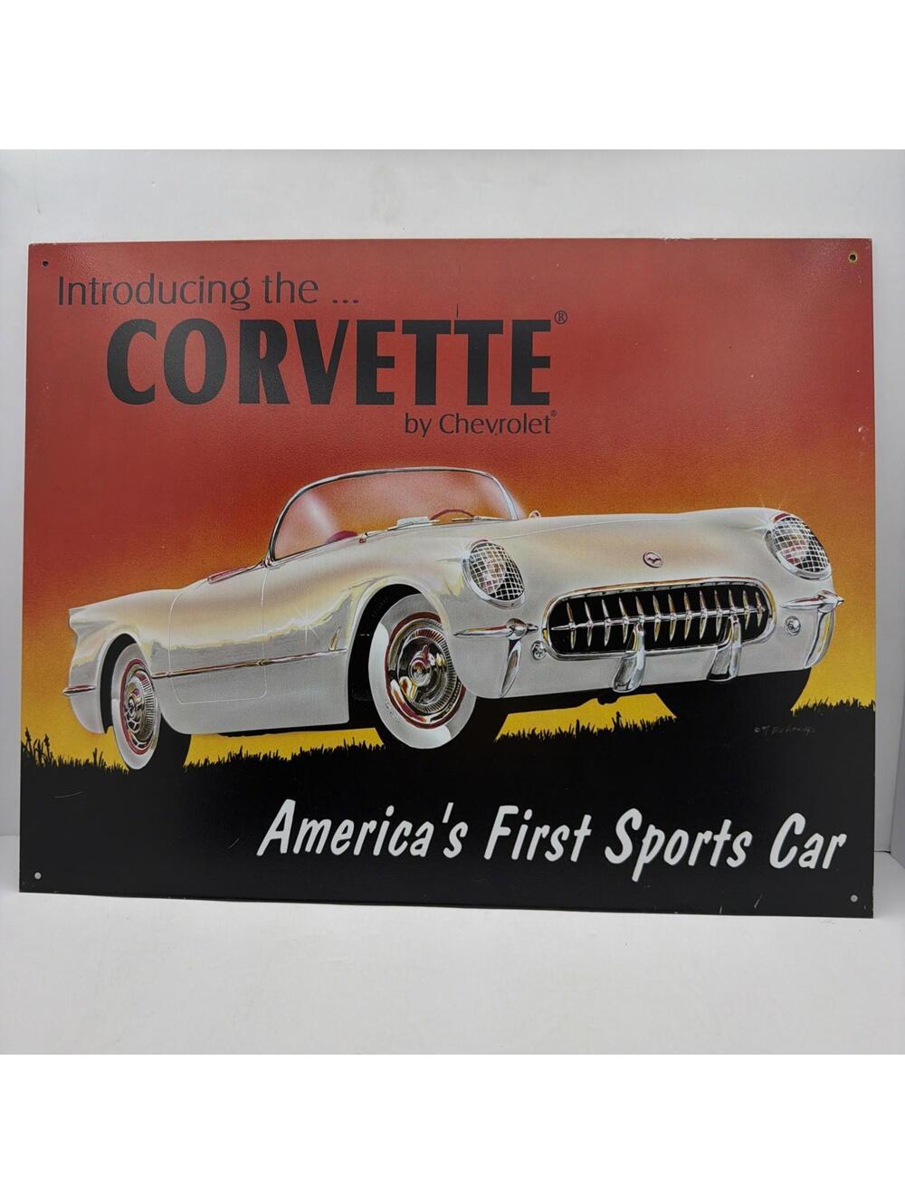 Introducing the Corvette TIN SIGN metal ad poster chevy vtg bar garage decor 719